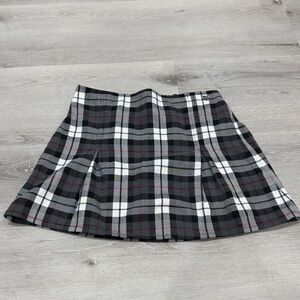 Kendall & Kylie Black and White Plaid Mini Skirt